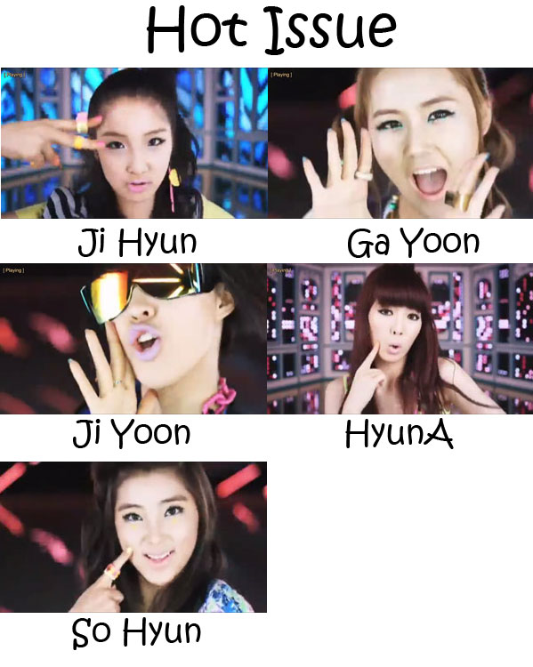 The members of 4Minute in the "Hot Issue" MV